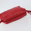 LOEWE Anagram Shoulder Bag Leather Red Gold Auth 154507-6