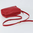 LOEWE Anagram Shoulder Bag Leather Red Gold Auth 154507-7