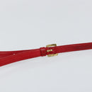 LOEWE Anagram Shoulder Bag Leather Red Gold Auth 154507-8