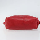 LOEWE Anagram Shoulder Bag Leather Red Gold Auth 154507-5