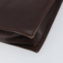 CELINE Clutch Bag Leather Brown Gold Auth 154509-10