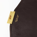 CELINE Clutch Bag Leather Brown Gold Auth 154509-16