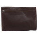 CELINE Clutch Bag Leather Brown Gold Auth 154509-3