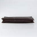 CELINE Clutch Bag Leather Brown Gold Auth 154509-7