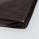 CELINE Clutch Bag Leather Brown Gold Auth 154509-8