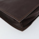 CELINE Clutch Bag Leather Brown Gold Auth 154509-9