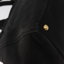 PRADA Studs Canapa GM Hand Bag Canvas 2way Black Gold Auth 154510-15