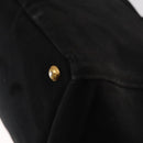PRADA Studs Canapa GM Hand Bag Canvas 2way Black Gold Auth 154510-16