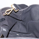 PRADA Studs Canapa GM Hand Bag Canvas 2way Black Gold Auth 154510-20