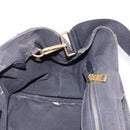 PRADA Studs Canapa GM Hand Bag Canvas 2way Black Gold Auth 154510-22