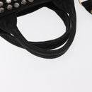 PRADA Studs Canapa GM Hand Bag Canvas 2way Black Gold Auth 154510-8