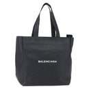 BALENCIAGA Tote Bag Leather Black Silver Auth 154511-1