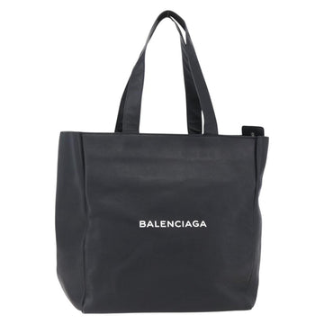 BALENCIAGA Tote Bag Leather Black Silver Auth 154511