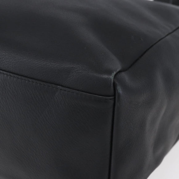 BALENCIAGA Tote Bag Leather Black Silver Auth 154511