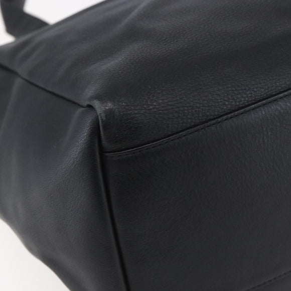 BALENCIAGA Tote Bag Leather Black Silver Auth 154511