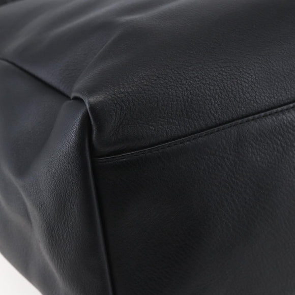 BALENCIAGA Tote Bag Leather Black Silver Auth 154511