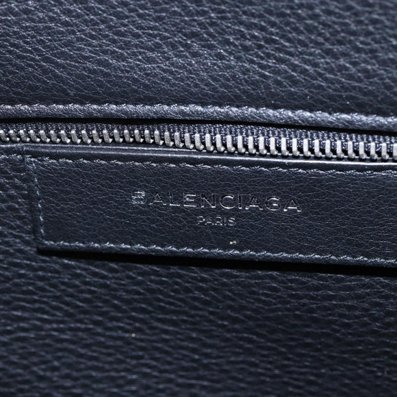 BALENCIAGA Tote Bag Leather Black Silver Auth 154511