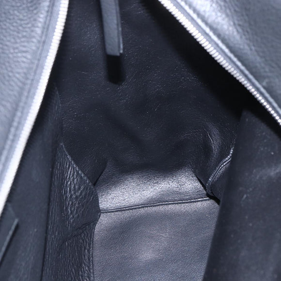 BALENCIAGA Tote Bag Leather Black Silver Auth 154511