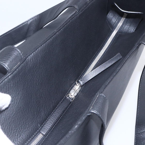 BALENCIAGA Tote Bag Leather Black Silver Auth 154511