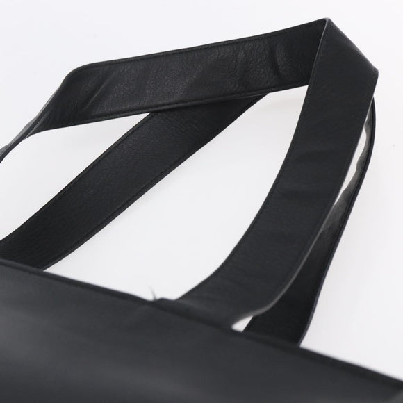 BALENCIAGA Tote Bag Leather Black Silver Auth 154511