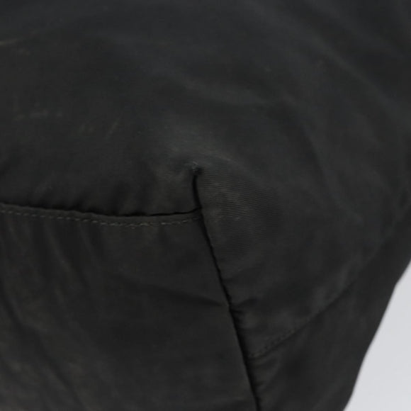 PRADA Hand Bag Nylon Black Silver Auth 154512