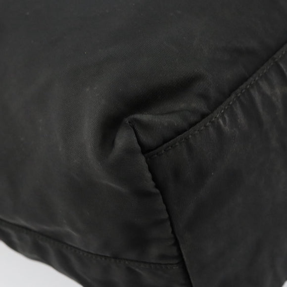 PRADA Hand Bag Nylon Black Silver Auth 154512