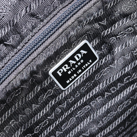 PRADA Hand Bag Nylon Black Silver Auth 154512