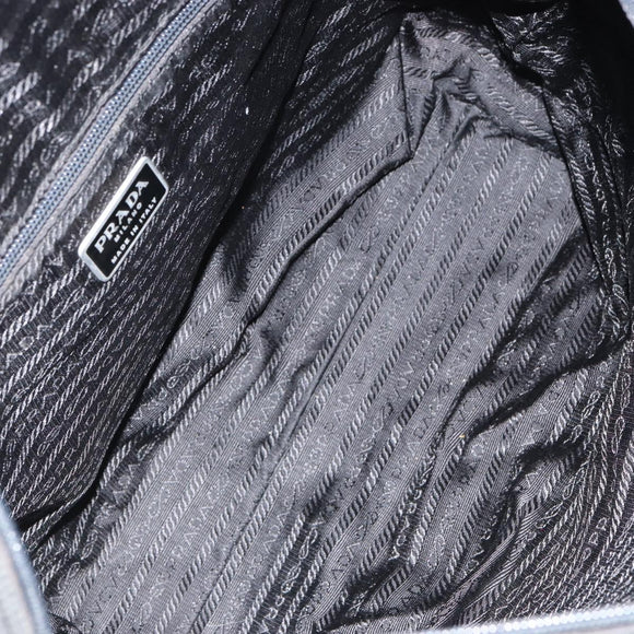 PRADA Hand Bag Nylon Black Silver Auth 154512