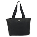 PRADA Hand Bag Nylon Black Silver Auth 154512-13