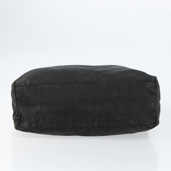 PRADA Hand Bag Nylon Black Silver Auth 154512