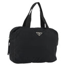 PRADA Hand Bag Nylon Black Silver Auth 154513-1