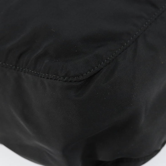 PRADA Hand Bag Nylon Black Silver Auth 154513