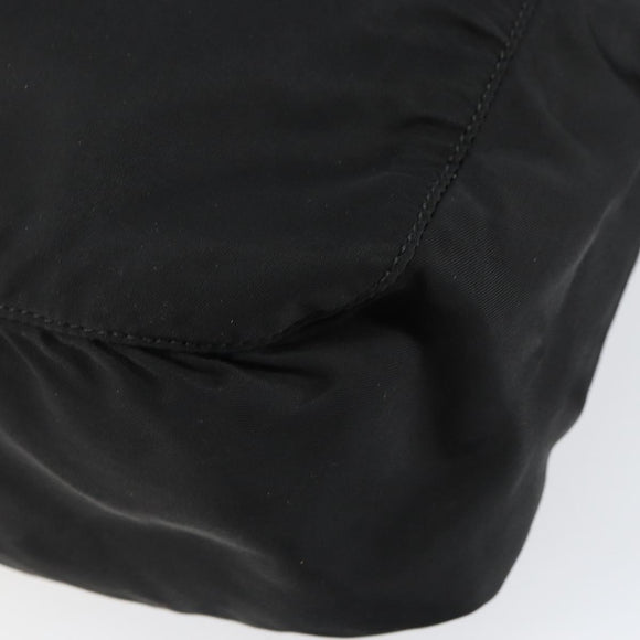 PRADA Hand Bag Nylon Black Silver Auth 154513