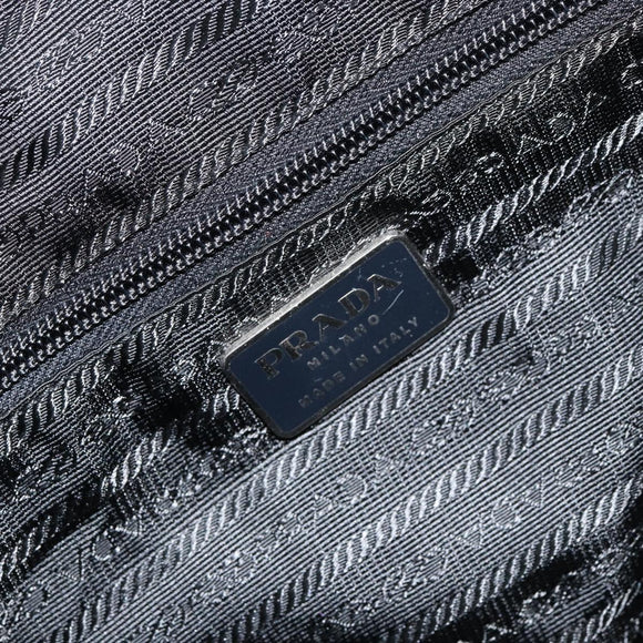 PRADA Hand Bag Nylon Black Silver Auth 154513