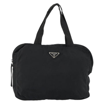 PRADA Hand Bag Nylon Black Silver Auth 154513 - 0