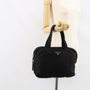PRADA Hand Bag Nylon Black Silver Auth 154513-23