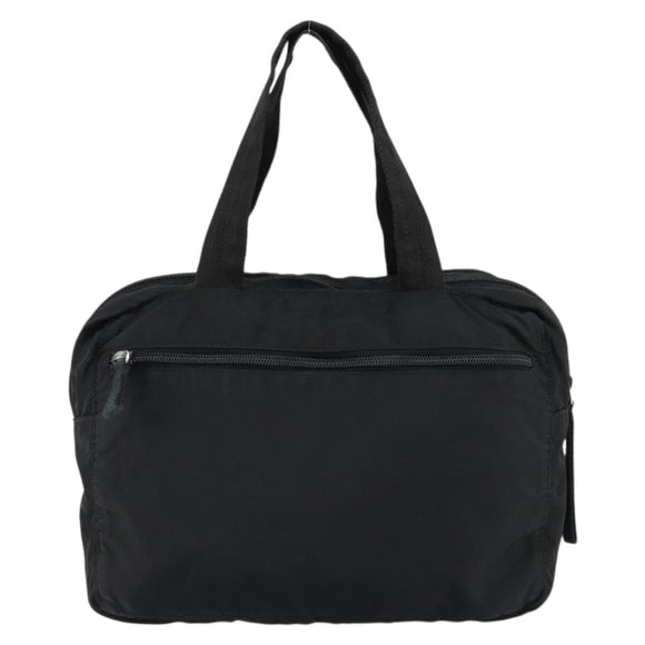 PRADA Hand Bag Nylon Black Silver Auth 154513