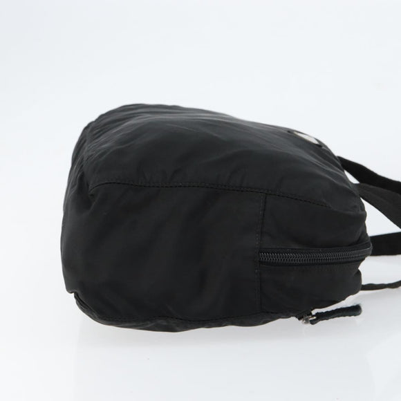 PRADA Hand Bag Nylon Black Silver Auth 154513