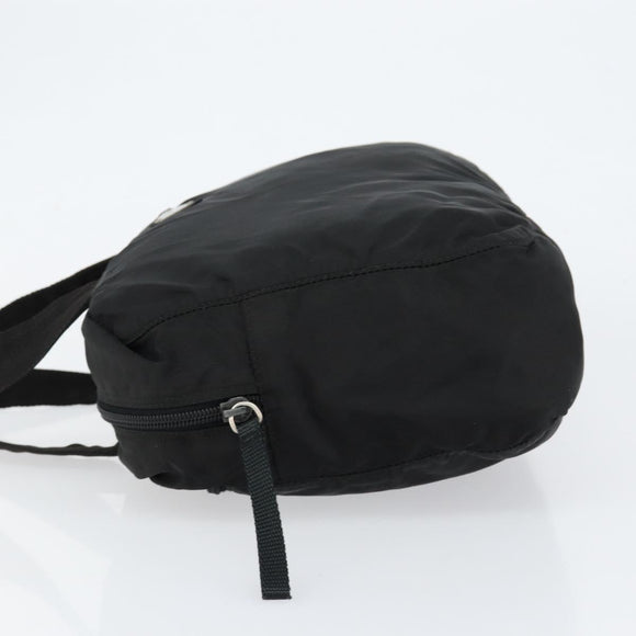 PRADA Hand Bag Nylon Black Silver Auth 154513