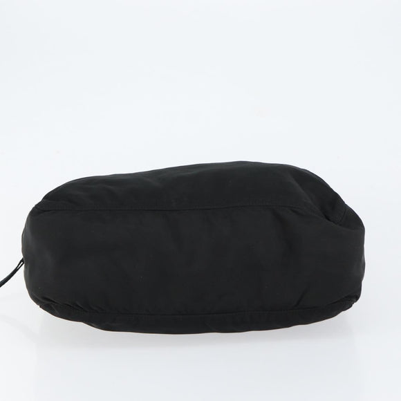 PRADA Hand Bag Nylon Black Silver Auth 154513