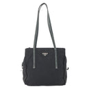 PRADA Hand Bag Nylon Black Silver Auth 154514-13