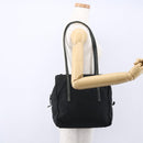 PRADA Hand Bag Nylon Black Silver Auth 154514-26