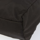 PRADA Hand Bag Nylon Brown Silver Auth 154516-14