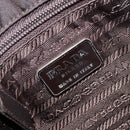 PRADA Hand Bag Nylon Brown Silver Auth 154516-18