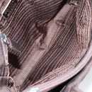 PRADA Hand Bag Nylon Brown Silver Auth 154516-10