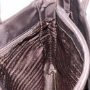 PRADA Hand Bag Nylon Brown Silver Auth 154516-19