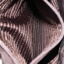 PRADA Hand Bag Nylon Brown Silver Auth 154516-11