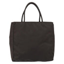 PRADA Hand Bag Nylon Brown Silver Auth 154516-2