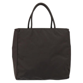 PRADA Hand Bag Nylon Brown Silver Auth 154516 - 0