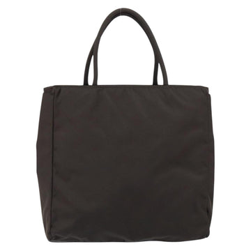 PRADA Hand Bag Nylon Brown Silver Auth 154516 - 0